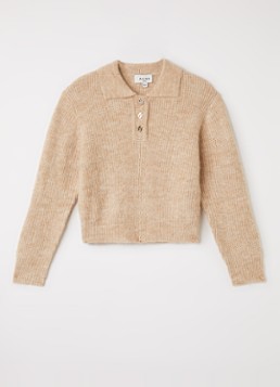 Aaiko Meisjes Doux grofgebreide trui in alpaca wolblend in de kleur Beige, maat: 14J=164