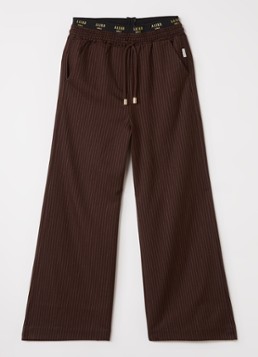 Aaiko Meisjes Esila flared fit pantalon met streepprint in de kleur Bruin, maat: 10J=140