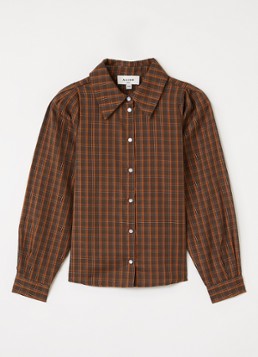 Aaiko Meisjes Janesse blouse met ruitdessin in de kleur Bruin, maat: 12J=152