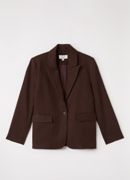 Aaiko Meisjes Kendal blazer in wolblend met streepprint in de kleur Donkerbruin, maat: 14J=164