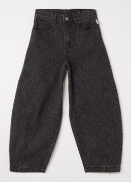 Aaiko Meisjes Quinn balloon fit jeans met panterprint in de kleur Antraciet, maat: 16J=176