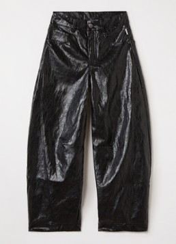 Aaiko Meisjes Quinn balloon fit broek van imitatieleer in de kleur Zwart, maat: 10J=140