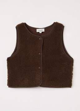 Aaiko Meisjes Rivan gilet van teddy in de kleur Donkerbruin, maat: 14J=164