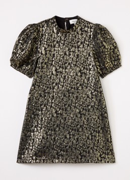 Aaiko Meisjes Nicole jurk met jacquard dessin in de kleur Goud, maat: 12J=152