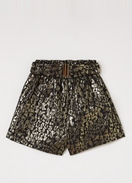 Aaiko Meisjes Rikki wide fit korte broek met ceintuur in de kleur Goud, maat: 16J=176