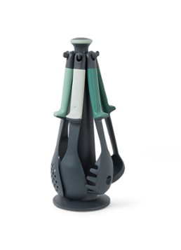 Joseph Joseph Elevate Carousel keukengerei met houder set 6-delig Zeegroen - Deal
