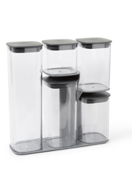 Joseph Joseph Podium Carrousel voorraaddoos met houder set van 5 Transparant - Deal