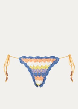 It's Now Cool Dames Brazilian bikinislip van crochet in de kleur Blauw, maat: L/XL