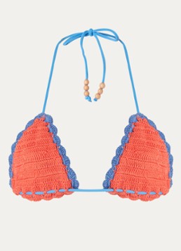 It's Now Cool Dames Triangel bikinitop van crochet in de kleur Kersenrood, maat: L/XL