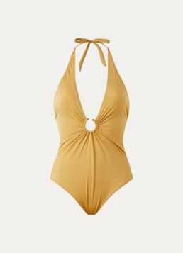 Pain de Sucre Dames Leven plunge badpak met rugdecolleté in de kleur Goud, maat: XL