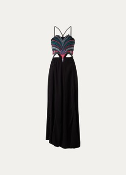 MAAJI Dames Palm Grove strandjurk met kralendecoratie in de kleur Zwart, maat: M