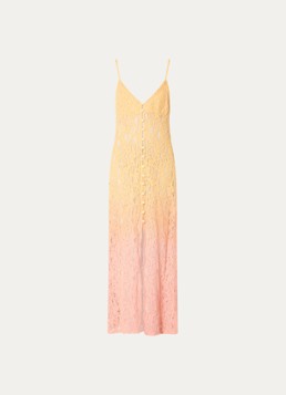 MAAJI Dames Sunrise Sky Elowen maxi jurk met opengewerkt dessin in de kleur Roze, maat: M