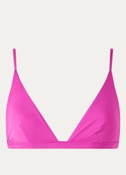 MAAJI Dames Sunset Palm triangel bikinitop in de kleur Donkerroze, maat: S