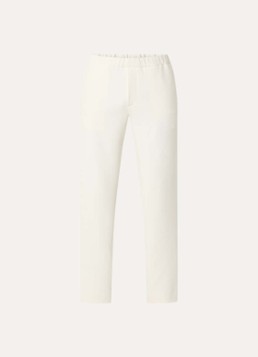 Sandro Heren Wide fit pantalon met steekzakken en persplooi in de kleur Creme