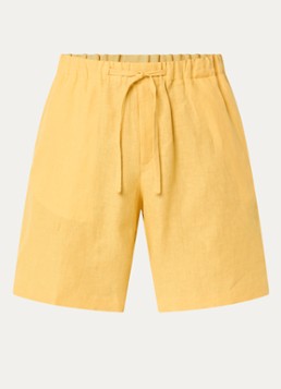 Sandro Heren Straight fit korte broek van linnen met steekzakken in de kleur Geel
