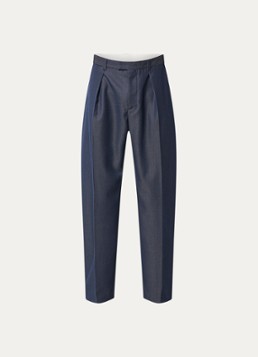 Sandro Heren Straight fit pantalon in wolblend met steekzakken in de kleur Indigo