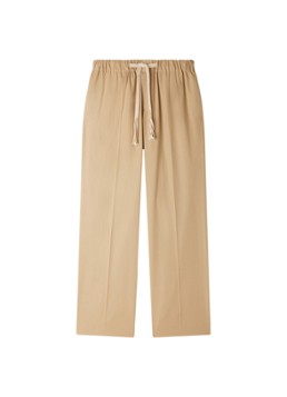 Sandro Heren Wide fit pantalon met steekzakken en elastische band in de kleur Cappucino / Bruin