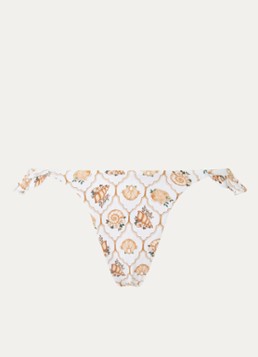Blackbough Swim Dames Tessa brazilian bikinislip met print in de kleur Gebroken wit, maat: XL
