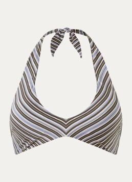 JETS Australia Dames Laelia reversible halter bikinitop met streepprint in de kleur Grijs, maat: 38