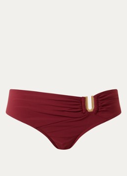 JETS Australia Dames Bikinislip met plooidetail in de kleur Bordeauxrood, maat: 36