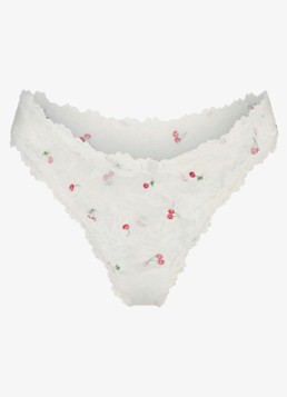 SKIMS Dames Stretch Lace string van kant in de kleur Ivory Cherry, maat: XXS