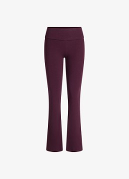SKIMS Dames Cotton Jersey Foldover mid waist flared fit loungebroek in de kleur Currant, maat: 2XL