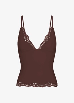 SKIMS Dames Fits Everybody Lace top met kant in de kleur Bruin, maat: XXS