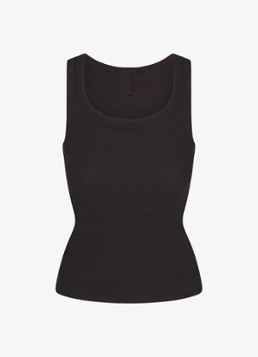 SKIMS Dames Cotton Rib tanktop met ronde hals in de kleur Soot, maat: XXXL