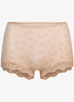 SKIMS Dames Fits Everybody Lace shorty met details van kant in de kleur Mica Sketched Hearts, maat: XXS