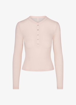 SKIMS Dames Sheer Modal top in kasjmierblend in de kleur Primrose, maat: XS