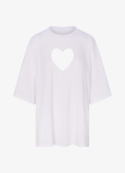 SKIMS Dames Worn In Jersey Oversized T-Shirt met cut-out detail in de kleur Snow, maat: S