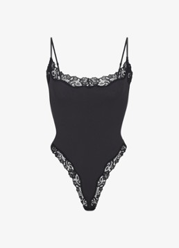 SKIMS Dames Fits Everybody Lace stringbody in de kleur Zwart, maat: S