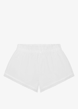 SKIMS Dames Poplin loose fit korte broek met details van kant in de kleur Snow, maat: XXL