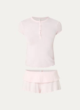 SKIMS Dames Sleep Cami pyjamaset in de kleur Lichtroze, maat: M