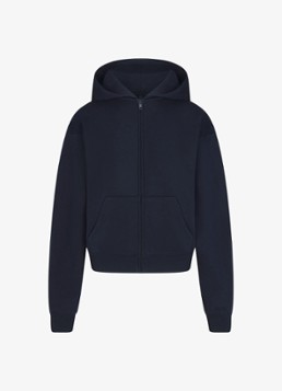 SKIMS Dames Cotton Fleece sweatvest met capuchon in de kleur Donkerblauw, maat: XS