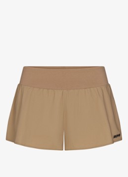 SKIMS Dames Woven Cotton short met logoborduring in de kleur Donkerbeige, maat: 2XL