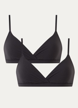 SKIMS Dames Crsvr bralette in 2-pack in de kleur Zwart, maat: S