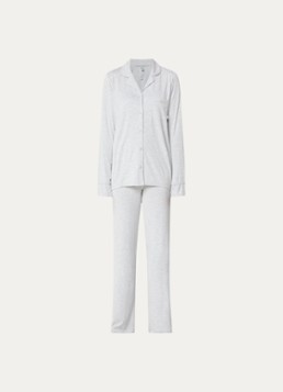 SKIMS Dames Pyjamaset met logo in de kleur Lichtgrijs, maat: XS