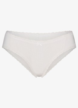 SKIMS Dames Lightweight Cotton Pointelle slip met kant in de kleur Soot Tonal, maat: 4X