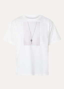 MM6 Heren T-shirt met print in de kleur Gebroken wit, maat: S
