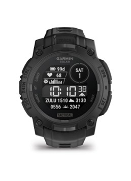 Garmin Heren Instinct 3 Tactical Solar smartwatch 45 mm in de kleur Zwart, maat: 45 mm