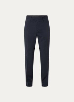 Sandro Dames Straight fit pantalon van scheerwol met steekzakken in de kleur Donkerblauw