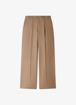 Sandro Heren Wide fit pantalon van wol in de kleur Beige
