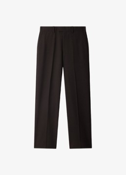 Sandro Heren Straight fit pantalon van wol in de kleur Chocoladebruin