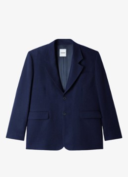 Sandro Heren Oversized colbert van wol in de kleur Donkerblauw