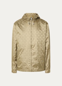 Sandro Heren Windjack met logo en jacquard dessin in de kleur Beige