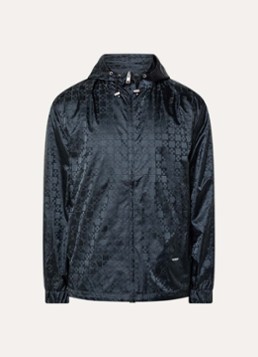 Sandro Heren Windjack met logo en jacquard dessin in de kleur Donkergrijs
