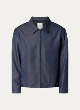 Sandro Heren Jack in wolblend met steekzakken in de kleur Donkerblauw