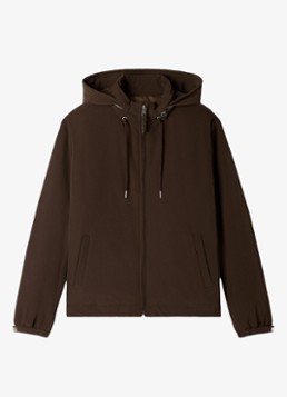 Sandro Heren Softshell jack met opbergbare capuchon en steekzakken in de kleur Taupe / Khaki