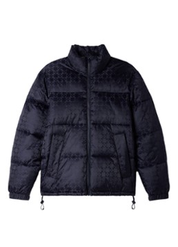 Sandro Heren Puffer jack met ruitdessin in de kleur Donkerblauw